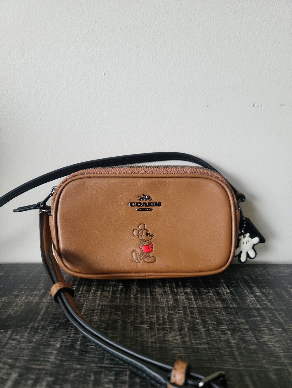 Coach X Disney Limited Edition Leather Double Zip Crossbody Bag ##56268B